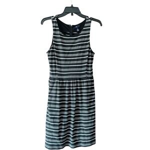 Gap Womens Dress XS Black White Striped Sleeveless Casual Career‎